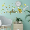 Fonds d'écran Animal de Bande Dessinée Enfants Sticker Mural Acrylique Miroir Éléphant Animal Garçon Fille Bébé Chambre Stickers Muraux Décoration Murale Stickers Muraux 230505