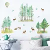 Fonds d'écran Forêt Wall Sticker Animal Adolescent Enfants Chambre Décoration Esthétique Arbre Vert Stickers Muraux Salon Chambre Décor Papier Peint 230505