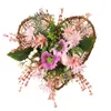 Dekorativer Blumen-LED-Valentinsgruß-Kranz-künstliche herzförmige Girlande für Hochzeitsfest-Haustür-Wandornamente-Ausgangsdekoration
