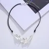 Choker Creative Simple Double Silver Color Leaf Pendant Halsband Kvinnors trend Punk Rope Chain Fashion Ladies Party SMyckespresenter