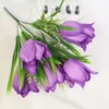 Decorative Flowers 5pcs Artificial Tulips Flower Branch For Plant Wall Background Wedding Home Al Office Bar