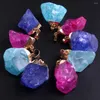 Colares pendentes Reiki Natural Crystal Stone Multicolor Roses Quartz Cura de pingentes Charms para jóias de colar de colar