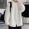 メンズジャケットシャッケタホンブル韓国韓国コートメンシャツ襟冬固形ホワイトジャケタマスクリーナアウトウェア特大のラペルボタン