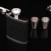 Leather 7oz Pocket Hip Flasks 304 Stainless Steel Portable Wine Bottle Men Mini Alcohol Pocket Flagon Luxury Metal Hip Flasks Approx. 198.4g