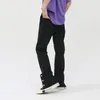 Jeans para hombres Unisex Four Seasons High Street Dark Breasted Zip Slit Slim Straight Casual Pantalones 230504