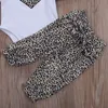 Clothing Sets 0-24Months Leopard Heart Printed Long Sleeve Bodysuits Pants Headband 3pcs Set For Born Infant Baby Girls Clothes