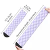 Chaussettes homme hommes hommes Harajuku violet damier chaussette Nodic géométrie Sport femme printemps été automne hiver