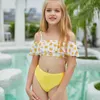 Childrens Split Older Two pieces Kids Swimwear Cute Girl Suspenders Wholesale