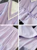 Calças de duas peças de duas peças Casual de mangas curtas para mulheres Summer coreano marinheiro colarinho tops+lisão largo feminino tracksuit feminino 230504