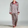 Erkekler Plaimtiua Bahar Erkekler Sweetwear Uzun Kollu Satin Pijama Erkekler İçin Slewear Suit Ev Giysileri Ev Kıyafetleri Pijama Salonu Yaz 230505