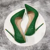 Scarpe eleganti NoEnName_Null-12cm Tacchi alti in pietra verde. Factory Export Pompa sexy da donna con punta a punta scura Plus taglia piccola 44 45 8 cm