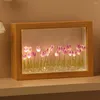 Luci notturne 1 Set Bella LED Flower Light Atmosphere Comodino Romantico fatto a mano con 20 pezzi Mini ornamento di fiori
