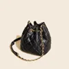 Lingge Chain Bag Genuine Leather Women's Mini Bucket Cowhide Small Design Sense One Shoulder Crossbody Designer Handbag Online sale