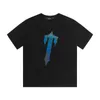 デザイナー ファッション 衣類 Tシャツ Tシャツ Trapstar 23ss 鋼板 斜めプリント ゆったり リラックス メンズ レディース 純綿 半袖 Tシャツ ハイストリート トレンド ブランド