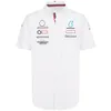 F1 Mens Polo Collar Shirts 2023 New Formula 1 Racing Team T-Shirt Short-sleeved Shirt for Men Summer Casual White Button Shirt