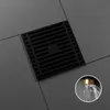 Drains Black Brass 10 X 10 CM Shower Floor Drain Washroom Bathroom Invisible Drain Cover Square Waste Floor Drain 230505