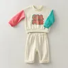 Clothing Sets 0-3Y Baby Girl Clothes Set Newborn Infant Autumn Spring Outfits Rainbow Toddler Kids Tops Pants Casual Baby Clothing 230505