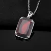 Pendant Necklaces Silver Pendant 925 Garnet Necklace Pendants Real 925 Sterling Silver Rectangle Gemstone Fashion Statement Women Fine Jewelry New 230505