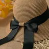 Cappelli a tesa larga Cappelli estivi da donna con fiocco Bowknot Cappello di protezione solare Cappellini Panama flosci da spiaggia casual da donna