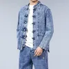 Hommes Vestes Hommes Lâche Denim Col Montant Manteaux Printemps Automne Bleu Jeans Haute Qualité Veste Hommes