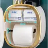 Toilettenpapierhalter YCRAYS Weißgold Wandmontierter Toilettenpapierhalter Box Doppelregal für Küchenregal Badezimmerzubehör 230504