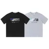 デザイナーファッション衣類 Tシャツ Tシャツハイストリート Trapstar 青白タオル刺繍半袖ショーツセットユニセックス Tシャツカプリパンツカジュアルストリートスポーツウェア