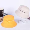 Wide Brim Hats Bucket Embroidery Letters Fisherman For Women Men Fashion Soild Color Cotton Couple Outdoor Visors Sun Hiphop Gorras 230504