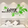 Wallpapers 3 Size Multi-Pieces Love Flower Pattern 3D Acrylic Decoration Wall Sticker DIY Wall Poster Wedding Home Decor Bedroom Wallstick 230505