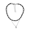 Hanger Kettingen Kleurrijke Natuurstenen Choker Bohemen Handgemaakte Grunge Ketting Armband Set voor Vrouwen Trendy Punk Collier Hippie Sieraden 230504