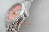 Orologio da donna TWS 279174 28MM quadrante rosa zaffiro ETA NH05 movimento meccanico automatico orologi da donna orologio da polso in oro bianco 18 carati