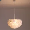 Lampy wiszące światła nowoczesne romantyczne pióro marzycielski żyrandol do sypialni mieszkalna jadalnia salon wiszący deco luminaire