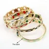 Bangle 3PCS 2023 Luxury Classic Fashion Virgin Mary CZ Stone Bracelet Bangles Elegance Women Open Adjust Religious Charm Brand Jewelry