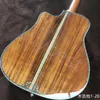 Lvybest 41-inch D45 Mold 12-String KOA Wood-Black Fingered Real Abalone Inlaid With Acoustic Wooden Guitar