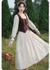 Casual Dresses French Style Cotton Linen Lawn Dress Woman Medieval Cottagecore Prairie Chic Mori Girl Dresses Vintage Retro Vestido Festa 230505