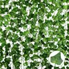 Fleurs décoratives 80 Pcs Feuilles 12 Bandes Artificielle Creeper Rotin Simulation Petite Bande Réaliste Flexible Décoration Feuille De Raisin Lierre