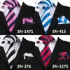 Bow Ties Hi-Tie Selling White Red Striped Tie Hanky Cufflinks Set Men's Silk For Formal Wedding Business Party SN-242