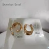 Creolen ZJ 2023 Mode Edelstahl Anlauffrei Französisch Elegant Unregelmäßig Haken C Minimalistisch Modern Ins Schmuck