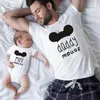 Family Matching Outfits Father Mother Kids Baby Family Matching Clothes Short Sleeve Cartoon Tops Matching Clothes Family Look Black T-Shirts 230505