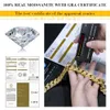 Passa il tester del diamante Bracciale a maglie cubane con diamanti Moissanite VVS in argento sterling 925 con design a 2 file da 10 mm
