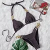 Dwuczęściowe garnitury para praia seksowne glint bikini thong kostium kąpielowy dla kobiet Brazylijski bikini set kantarki stroje kąpielowe niebieskie push upnie 230505