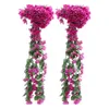 Dekorativa blommor 2 PCS Silk String Vine Fake Garland Artificial Eucalyptus Wisteria Wall Hanging Decor Outdoor Plants Faux Violet