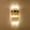 Lampka ścienna luksusowe złote metalowe światło krystaliczne biurko retro do salonu sypialnia obok wystroju lampy oświetleniowe WA082