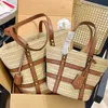 قش كبير حقيبة يد Rive Gauche Beach Bag Womens Luxury Tote Weave Basket Bag Man Clutch Shopping Designer Bag Summer Gym Fashion Crossbody Counter Congs