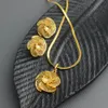 Orecchini pendenti da donna incastonati Medio Oriente Africa Solido oro giallo 18 carati Riempito Regalo di gioielli da donna di moda reale