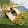 Tacones gruesos para mujer Sandalias de 7,5 cm Puntas cuadradas Ajustar hebilla de tobillo Zapatos de vestir con cadena Zapatos de boda Diseñador Zapatilla de mezclilla Zapato de ocio Clásico Azul Retro Verde