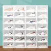 Sko Storage Clear Multicolor Shoe Box Foldbar förvaring Plasten Transparent Home Organizer Stapelbar Display Superimiserade kombinationsskor Behållare Skåp