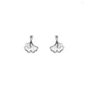 Stud Earrings Korean Style 925 Sterling Silver Ginkgo Leaf For Women Bijoux Bohemian Female Jewelry 2023 Brincos