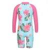 BAOHULU Cyan Floral à manches longues filles maillots de bain enfants maillots de bain UPF50 maillot de bain enfants 4-11 ans éruptions cutanées 230504