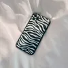 Telefonfodral för iPhone 14 12 Mini 11 13 Pro Max XR X XS Zebra Mönster Kontraktat svartvitt silikonmjukt bakslag