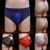Unterhose Sexy Herrenunterwäsche Sissy Pouch Panties Atmungsaktive Spitze Herren Slips Große transparente U-förmige Gay Shorts